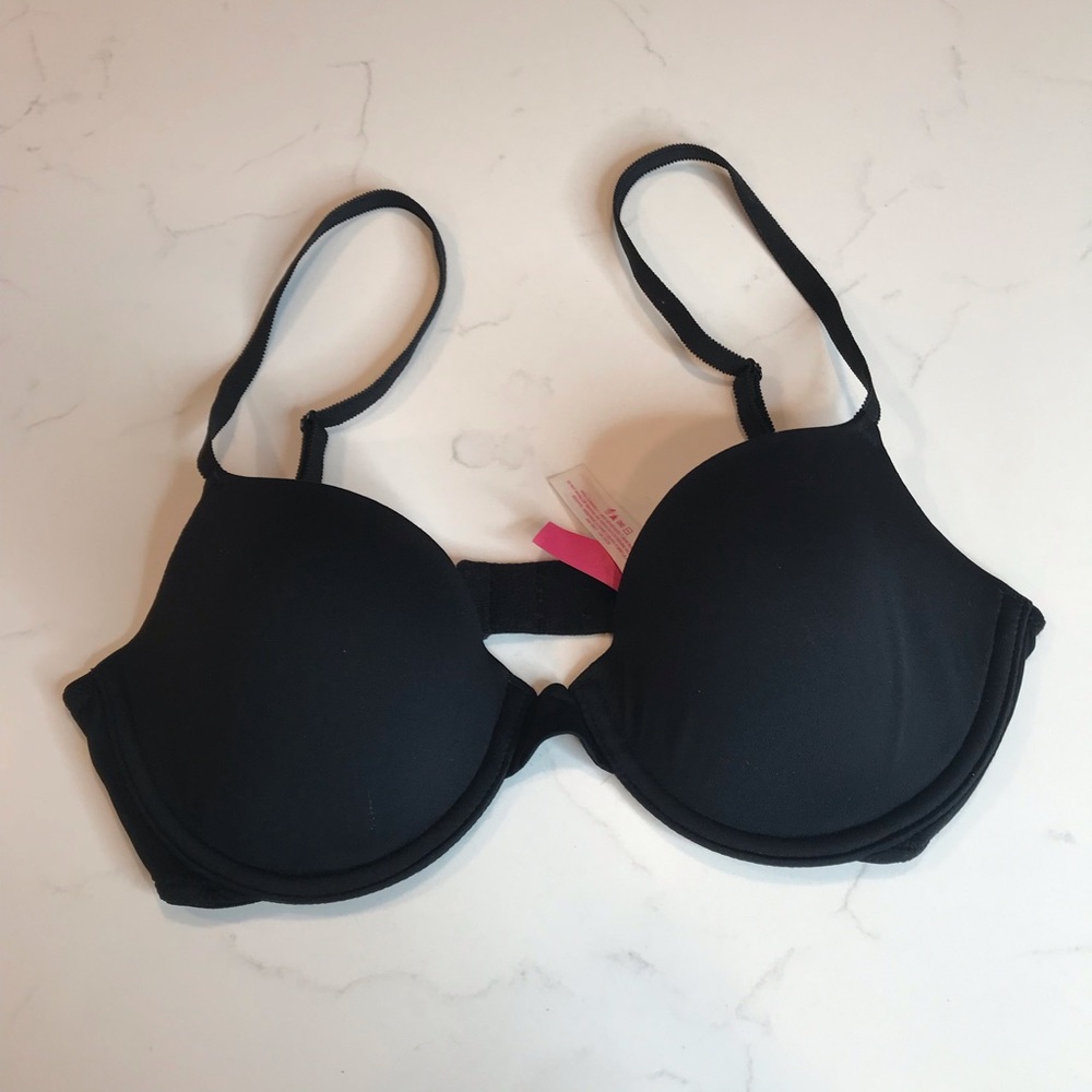 🆕 Victoria’s Secret Pink black Wear Everywhere Demi bra Sz 34C